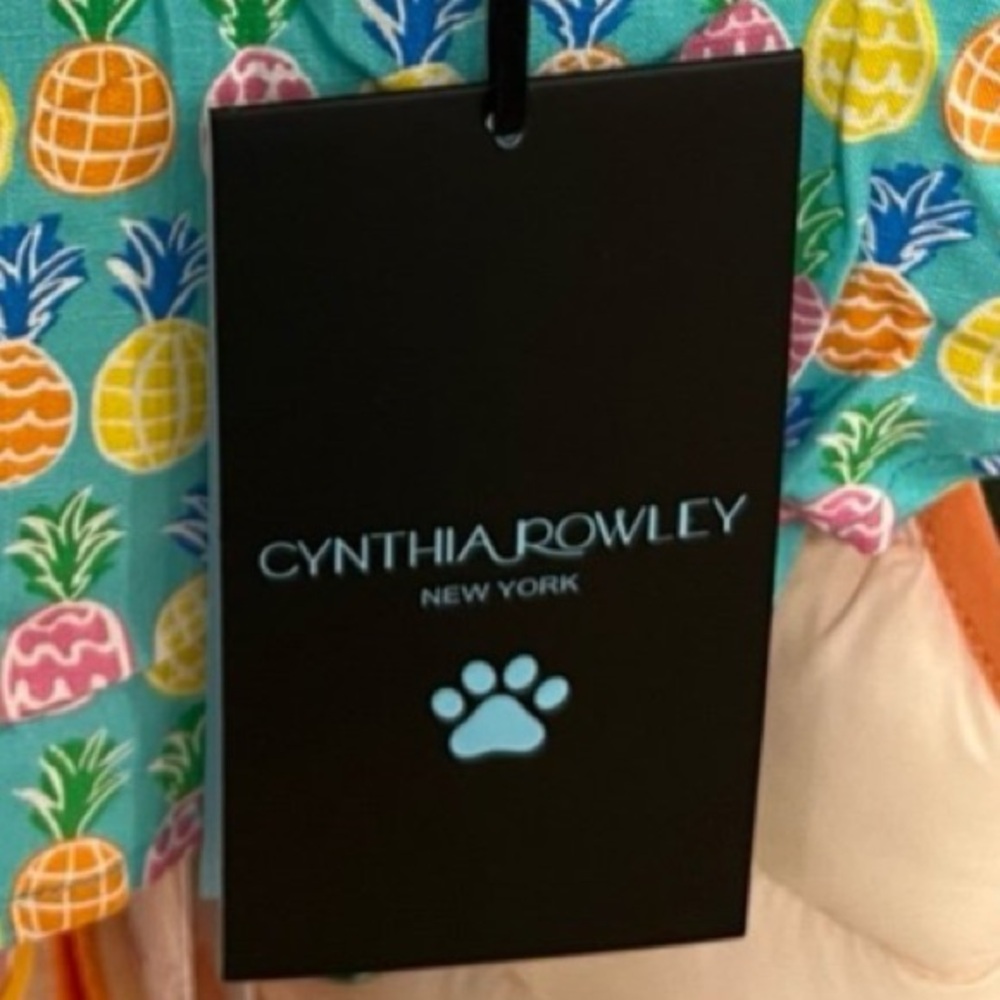 NWOT✨ Cynthia Rowley Multi Pineapple Hawaiian Style Pet Shirt, Medium *3/$15* - Picture 9 of 11